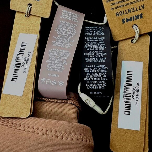 SKIMS Shaping Swim Dipped Bikini Bottom Lot of 2 Sienna Cocoa 2X - Picture 9 of 11